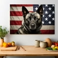 thumbnail image 3 of Norwegian Elkhound Dog with American Flag Canvas Wall Art Dog Pictures for Wall Decor Red White Blue Flag of USA Patriotic Painting Print for Living Room Bedroom Office Ready to Hang, 3 of 4