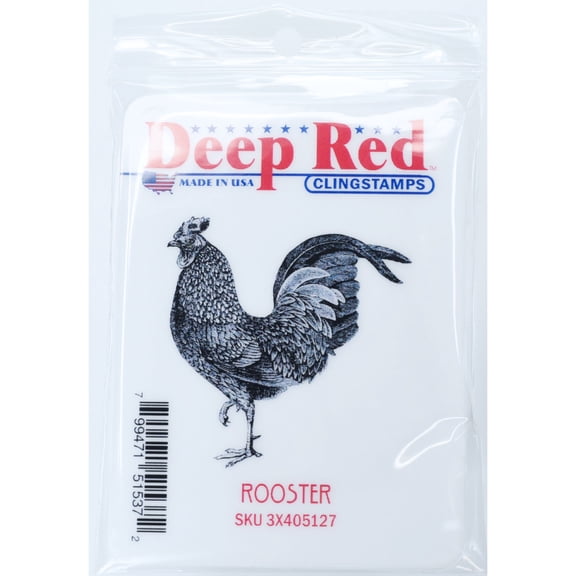 Deep Red Cling Stamp, 2" x 2", Rooster