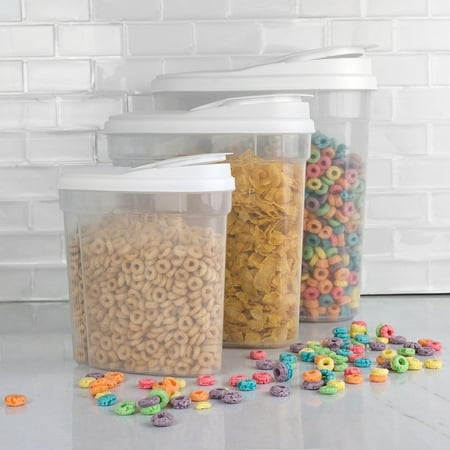cereal plastic container basics lid pieces walmart