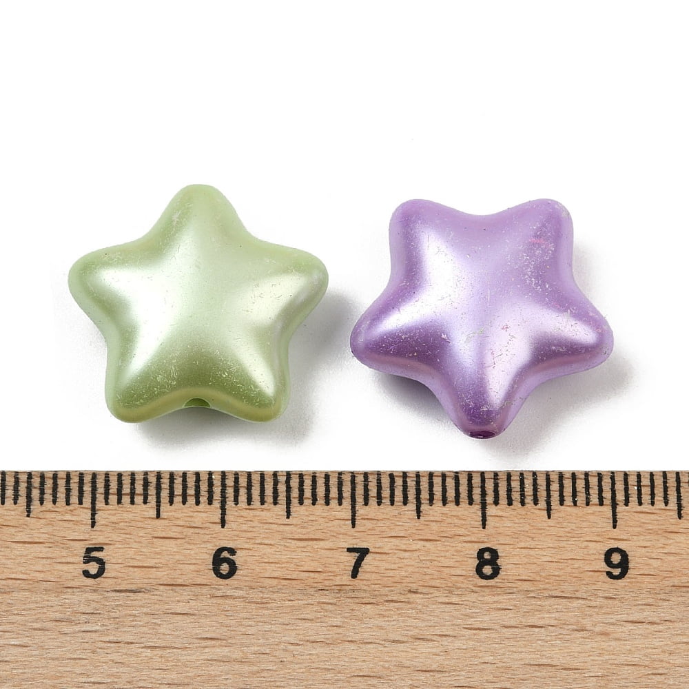 Opaque Acrylic Imitation Pearl Beads Star Mixed Color 19x20x9mm Hole: 1.8mm 285pcs/500g DIY