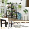 thumbnail image 7 of Resenkos Bookshelf,Shelf, Open Bookcase Book Shelf,Storage Shelf Unit Plant Stand,4-Tier Bookshelf with Metal Frame and Adjustable Foot Pads-Oak, 7 of 7