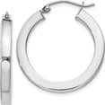 thumbnail image 1 of Sterling Silver Rhodium-Plated 3X25mm Square Tube Hoop Earrings (26 X 24) Made In Mexico qe824, 1 of 6