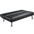 thumbnail image 4 of Futon Sofa Couch Modern Faux Leather Sofa Bed Convertible Sofas Sleeper Black, 4 of 4
