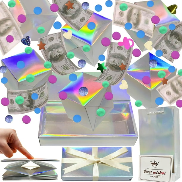 Caja de regalo sorpresa Explosion JINSTABAG for Money (plateada)