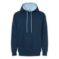 thumbnail image 1 of King Fashion KF9041 Two-Tone Hooded Sweatshirt, 1 of 2
