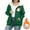 #101-Green, variant on Women's Fashion Winter Hooded Coat - Plus Size Heavyweight Plush Lined Jacket with Drop Shoulder Design - Long Sleeve Solid Color Zip-Up Outerwear with Printed Insulation