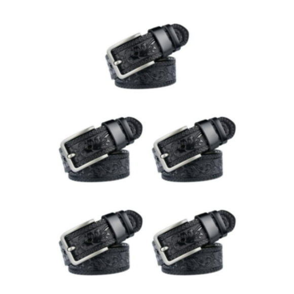 Qarigey Cinturón Masculino Café Y Resistente Al Desgaste Con Impresión De Moda Mano De Obra Fina Sin Rebabas Negro 115cm Type2 NO2