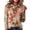 Multicolor, variant on Womens Waffle Knit Long Sleeve Polo Shirt Autumn Maple Leaf Print Button Collar Casual Loose Fall Tops Red S