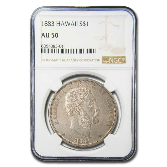 1883 Hawaii Silver Dollar King Kalakaua I AU-50 NGC