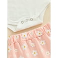 thumbnail image 5 of Bagilaanoe 3Pcs Newborn Baby Girl Shorts Set Short Sleeve Print Romper Tops + Floral Shorts + Hairband 3M 6M 12M 18M Infant Casual Summer Clothes, 5 of 7