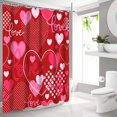 thumbnail image 5 of Shower Curtain Valentines Day Shower Curtain Romantic Red Rose Heart Valentine'S Day Gnomes Shower Curtain Set Valentines Day Lovers Bathroom Accessories With Hooks Bathroom Curtains, 5 of 6