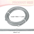 thumbnail image 2 of Uxcell Round Braided Leather Cord, Braided Leather Cord String Rope Folded Leather Strip Braiding Light Grey, 2 of 7