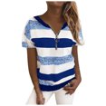 thumbnail image 1 of Pompotops chandail-Over Femme à Fleurs avec Fermeture Éclair Manches Courtes T-Shirt Blouse Chandail en Molleton, 1 of 5