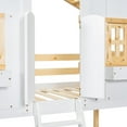 thumbnail image 6 of Twin over Twin House Bunk Bed with Roof,Floor Bunk Bed with Safety Guardrails and Ladder,Bunk Bed Frame with Window,Window Box and Door,Nature+White, 6 of 9