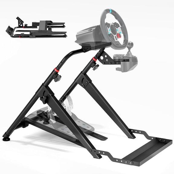 ARES WING Foldable Racing Wheel Stand, Adjustable Sim Racing Cockpit with Chair Link, Gaming, Compatible with Logitech