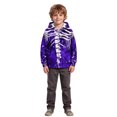 thumbnail image 4 of Kids Halloween Graphic Print Pullover Hoodie, Long Sleeve Hooded Sweatshirt with Pocket, Regular Fit Spooky Top for Boys Girls Fall Winter Daily Outdoor Party(Dark Purple,3-4 Years), 4 of 4