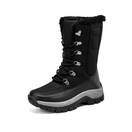 

Lace Up Thick Sole Thermal Calf Boots Fashion Plush Inner Outdoor Winter Sports Sneakers For Hiking Trekking Climbing Women‘s Footwear