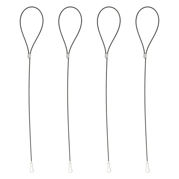 RENACLIPY Adjustable Gate Pull Cord Set, 4pcs Stainless Steel Black, Replacement for Gates and Doors