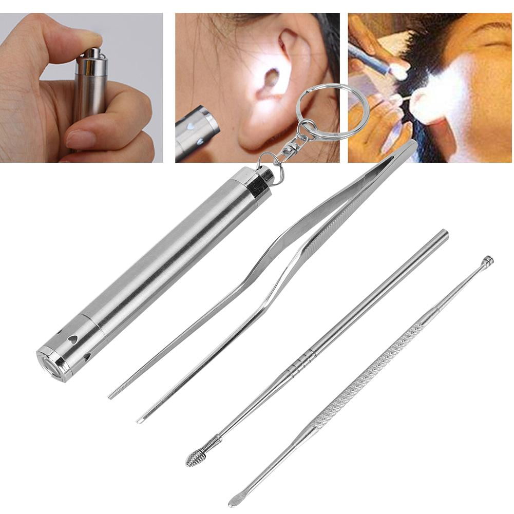 Kritne 4pcs Stainless Steel Ear Wax Remover Rod Double Head Ear Pick