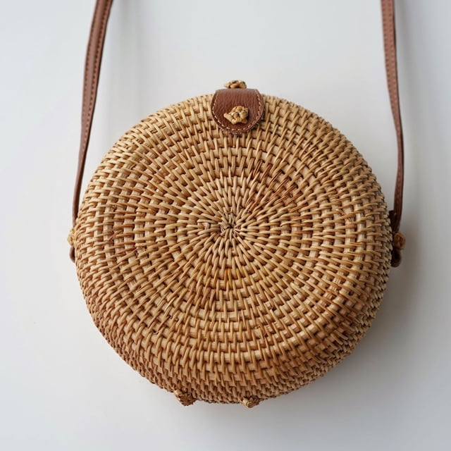 Bolso tejido de moda de ratán otoñal Bolso tejido estilo nicho de ratán retro vintage