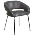 thumbnail image 1 of Fusion Series Contemporary Gray Leather Side Reception Chair, 1 of 9
