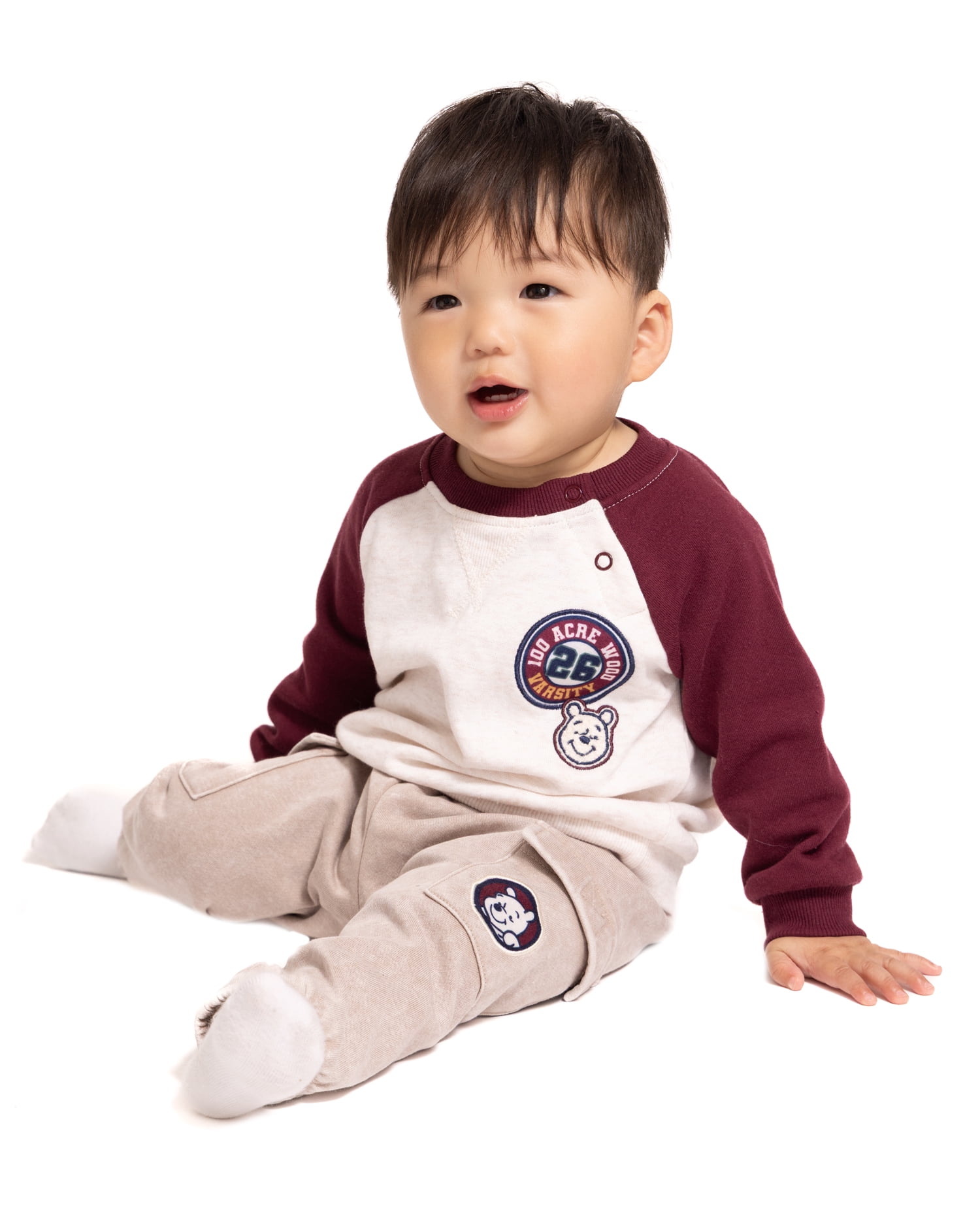 Winnie the Pooh Baby Boys Sweatshirt and Cargo Jogger Sweatpants, 2 Piece, Sizes 0/3M-24M