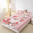 thumbnail image 4 of Castle Fairy Teens Children Cute Santa Claus 4-Piece Full Size Sheets,Xmas Snowflake Bed Sheets,Pink Red White Lightweight Sheet Sets,Ultra Soft Home Decor, 4 of 7