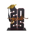 thumbnail image 1 of Harpily Desktop Ornament Graduation Decorations Sign Class of 2025 Graduation Table Sign Wooden Sign for High School College Graduates Bachelor Hat Design with Base Red A, 1 of 5