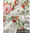 thumbnail image 6 of Strawberry Kitchen Valances for Windows Farmhouse Linen Window Valance Curtain for Living Room Window Treatment Summer Fruits Green Botanical Floral Valance Rod Pocket Topper Drape, 42 x 12 Inch, 6 of 6