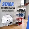 thumbnail image 6 of Kicks & Co XL Clear Plastic Shoe Storage Box, Stackable with Lids for Sneakers up to Size 13, 2 Pack, 6 of 10