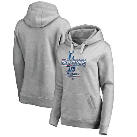 National League Champions Locker Room - Los Angeles Dodgers Majestic Women's 2018 National League Champions Locker Room Pullover Hoodie - Heather Gray