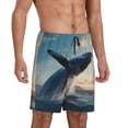 thumbnail image 2 of Sikiie Dancing Whale Mens Pajama Shorts, Lightweight Lounge Pant with Pockets Soft Sleep Pj Shorts for MenXX-Large, 2 of 6