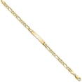 thumbnail image 2 of Solid 14k Yellow Gold Flat Figaro Link ID Bracelet - 7", 2 of 6
