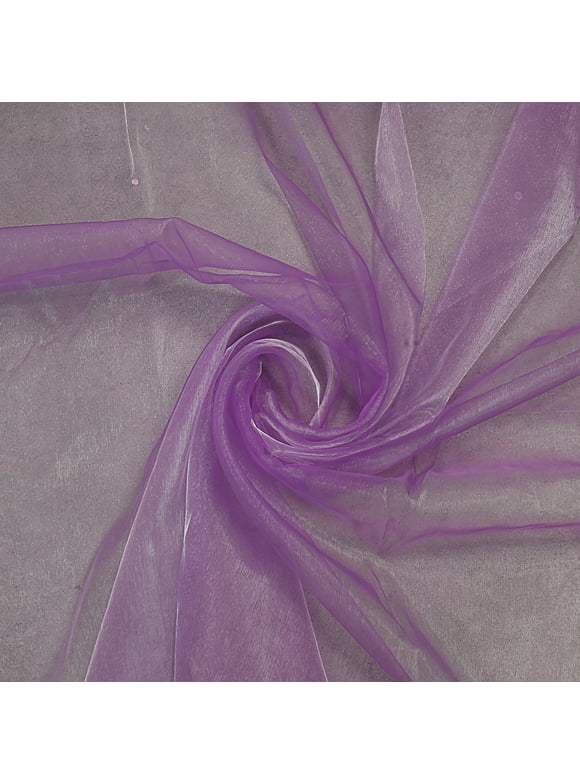MDS 10 Yard Organza Fabric for Wedding Sewing & Craft Costumes, 44” Light Purple