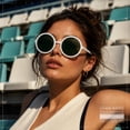 thumbnail image 3 of SA106 Womens Wizard Round Circle Lens Plastic Mod Fashion Sunglasses [2 pack] Black + White, 3 of 6