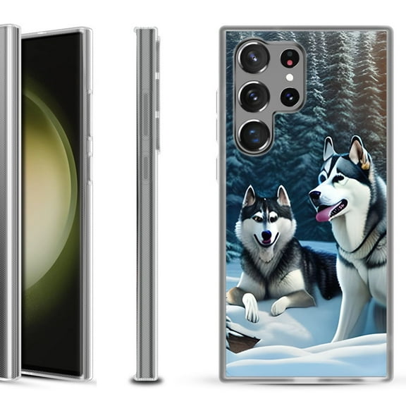Slim-Fit Fashion Phone Case for Samsung Galaxy S23 Ultra, by OneToughShield ® - Husky Snow