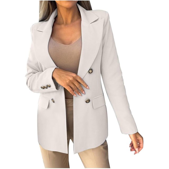 Womens Casual Jackets Roll Up Long Sleeve Open Front Work Office Business Coats