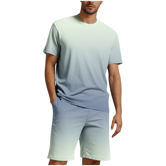 Blusa de Manga Corta Cuello Redondo Impresión Deportiva Camisa de Ajuste Delgado Poliéster Elástico Cintura Superior para los Hombres, Blusa Casual para el Uso Diario de Verano