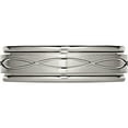 thumbnail image 3 of Titanium Brushed Center 7mm Criss-Cross Design Ridged Edge Band (Size 8) Made In China tb73-8, 3 of 5