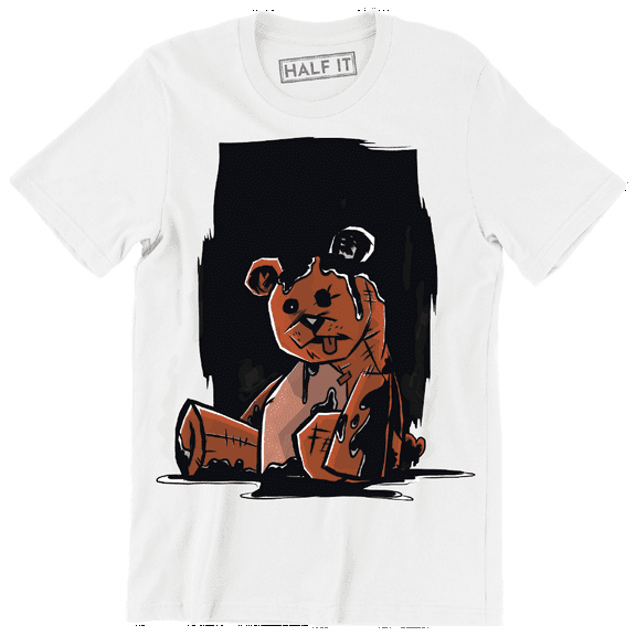 Old Patched Up Teddy Bear Sticking His Tongue Out Funny Men's T-Shirt