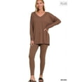 thumbnail image 2 of Zenana Women's Soft Brushed Fabric V-Neck Long Sleeve Top & Leggings - 2 Pieces Set, 2 of 5
