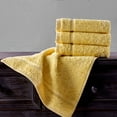 thumbnail image 2 of Hawmam Linen Yellow Face Washcloths, Set of 4, 13' x 13', Premium Luxury 100% Turkish Cotton, 600 GSM, Soft Hotel Quality Yellow Towels Bathroom Sets, Versatile For Kitchen, Hand, Cleaning, 2 of 6