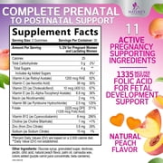 Prenatal Vitamins for Women - Pregnancy Vitamins Gummies with Folic Acid, Vitamin A, C, D3, B12, B6 - Prenatal Multivitamin Gummy for for Fetal Support, Pregnant & Nursing Women - 60 Gummies