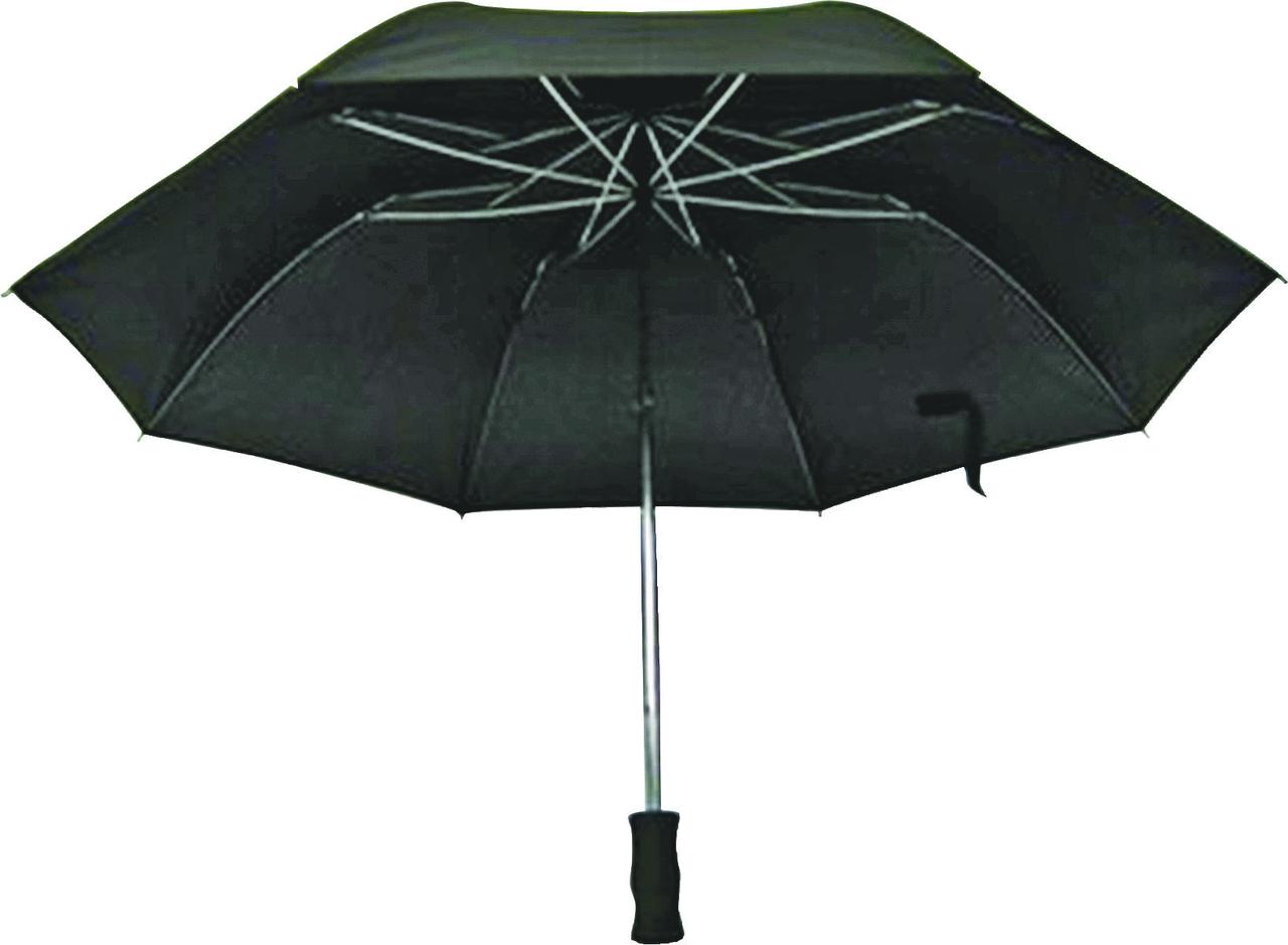 TF02 Compact Rain Umbrella, 21 in Dia, Nylon, Black