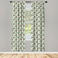 thumbnail image 3 of Ambesonne Blue Brown Curtains, Dandelions Floral, Pair of 28"x63", Multicolor, 3 of 5