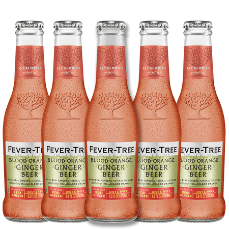 Fever Tree Blood Orange Ginger Beer - Mixer - Refreshing Beverage for Cocktails & Mocktails 200ml Bottles