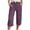 Purple@10, variant on YOIAVAIOY Yoga Capris for Women Wide Leg Cotton Linen Casual Cropped Pants Loose Fit Comfy Trendy Elastic Waist Capri Pants with Pockets Watermelon Red M