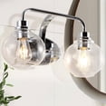 thumbnail image 6 of JONATHAN Y Sandrine 17.5" 2-Light Iron/Seeded Glass Cottage Rustic LED Vanity Light, Chrome, 6 of 7