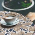 thumbnail image 3 of Ambesonne Garden Fitted Round Tablecloth, Striped Flowers Retro Plot, 45"- 56" Diameter, Pastel Brown and Slate Blue, 3 of 5