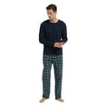 thumbnail image 5 of Apparonia Men's Pajamas Sets Plaid Sleepwear Long Sleeve Shirts and Pants Lightweight Soft Mens Pjs Lounge Set with Pockets Navy White Plaid L, 5 of 6